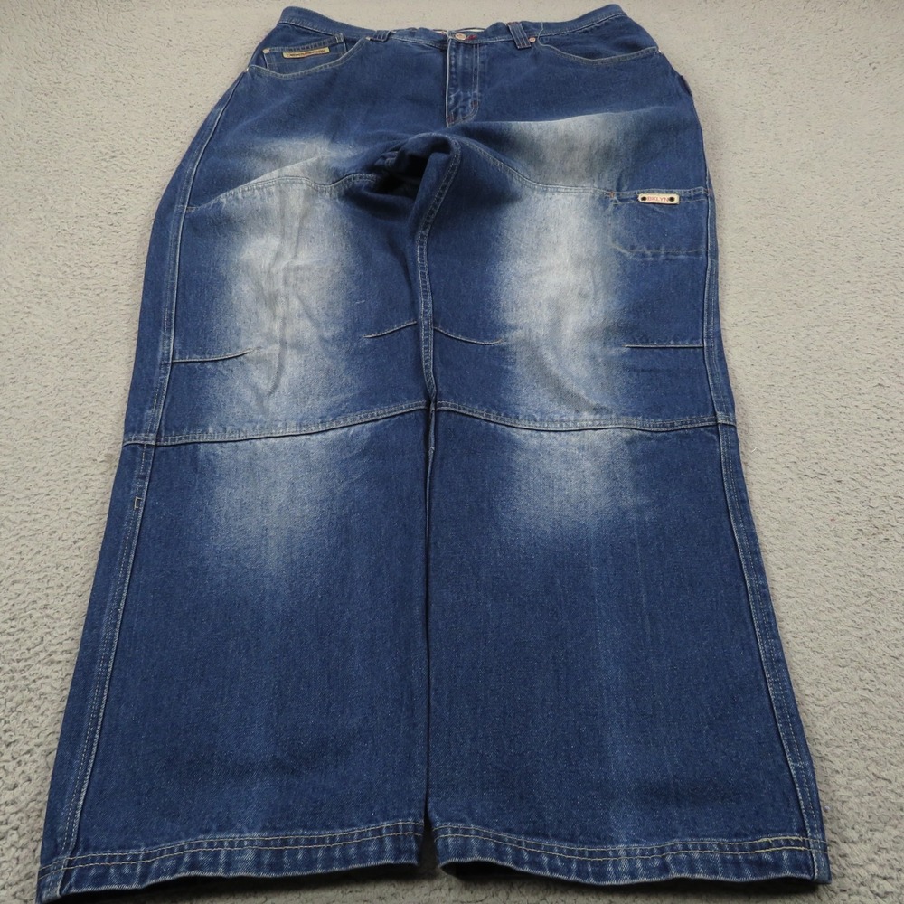 VTG Brooklyn XPRESS Jeans Mens 40x34 Baggy Y2K Skater Wide 12" Leg Opening Pipes
